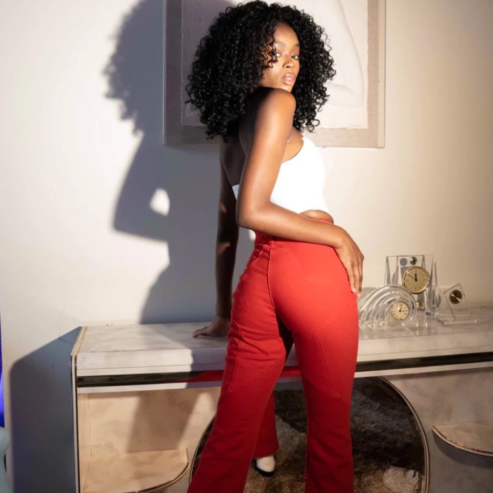 Revice Venus Flare Jean in Red